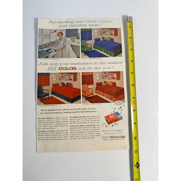 Vintage 1960 RIT Tints and Color Dyes Advertisement Print Ad - Picture 2 of 3